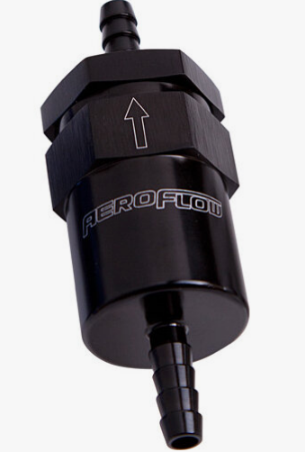 Billet fuel filter 3/8 barb ends 30 microns